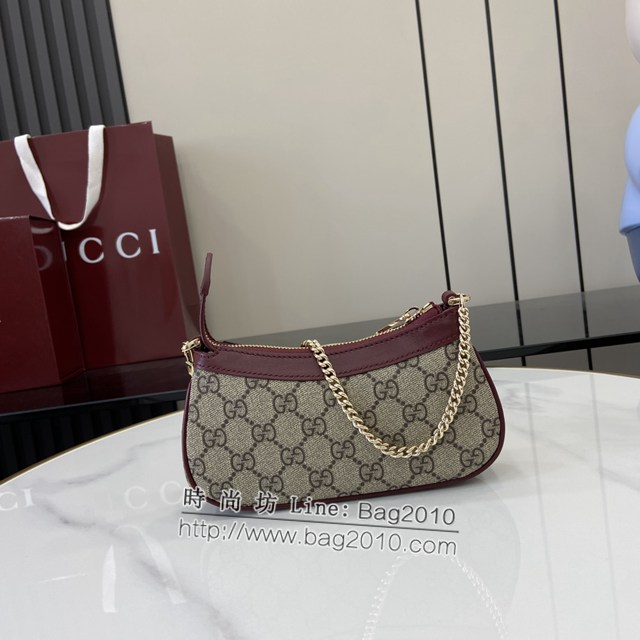 Gucci專櫃古馳最新款原廠皮飾熊貓細節GG迷你手袋貓咪鏈條包 jh2017型號：818763